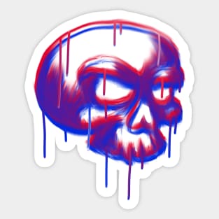 Graffiti Skull Wet Paint Sticker